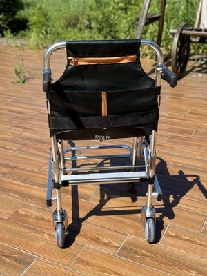 折りたたむ式 厚い アルミ合金 階段 ストレッチャー PVC 織物 4 輪 6 ハンドル