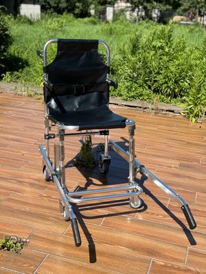 折りたたむ式 厚い アルミ合金 階段 ストレッチャー PVC 織物 4 輪 6 ハンドル