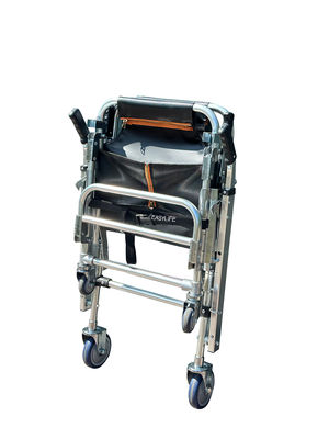 折りたたむ式 厚い アルミ合金 階段 ストレッチャー PVC 織物 4 輪 6 ハンドル