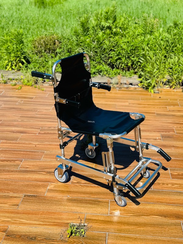 折りたたむ式 厚い アルミ合金 階段 ストレッチャー PVC 織物 4 輪 6 ハンドル